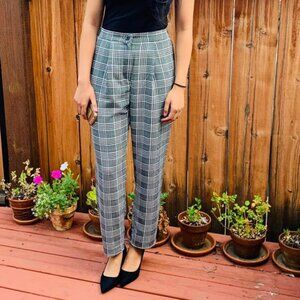 H&M Black and White Plaid Trousers